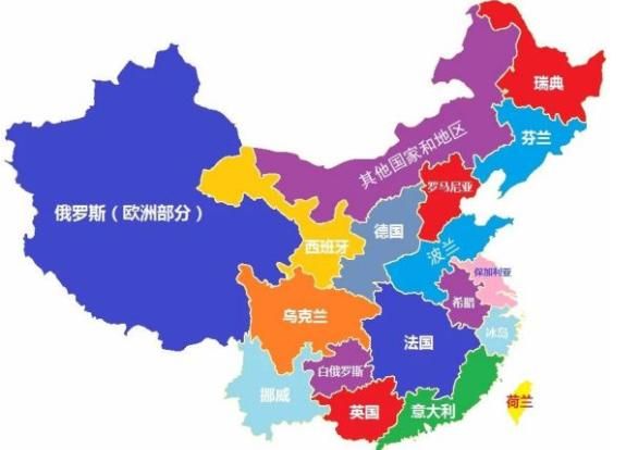 欧洲各国与我国的哪个省面积相当相似图8