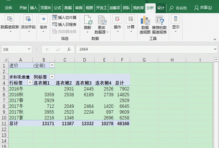 excel中如何创建多条件汇总的数据透视表图3