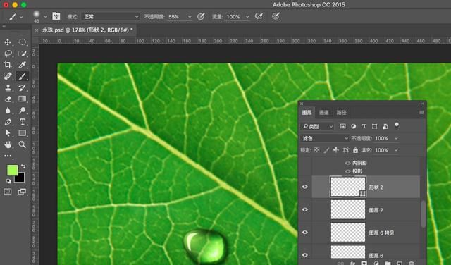 ps怎么做叶子上的水滴(ps怎么制作树叶形状的水滴)图17
